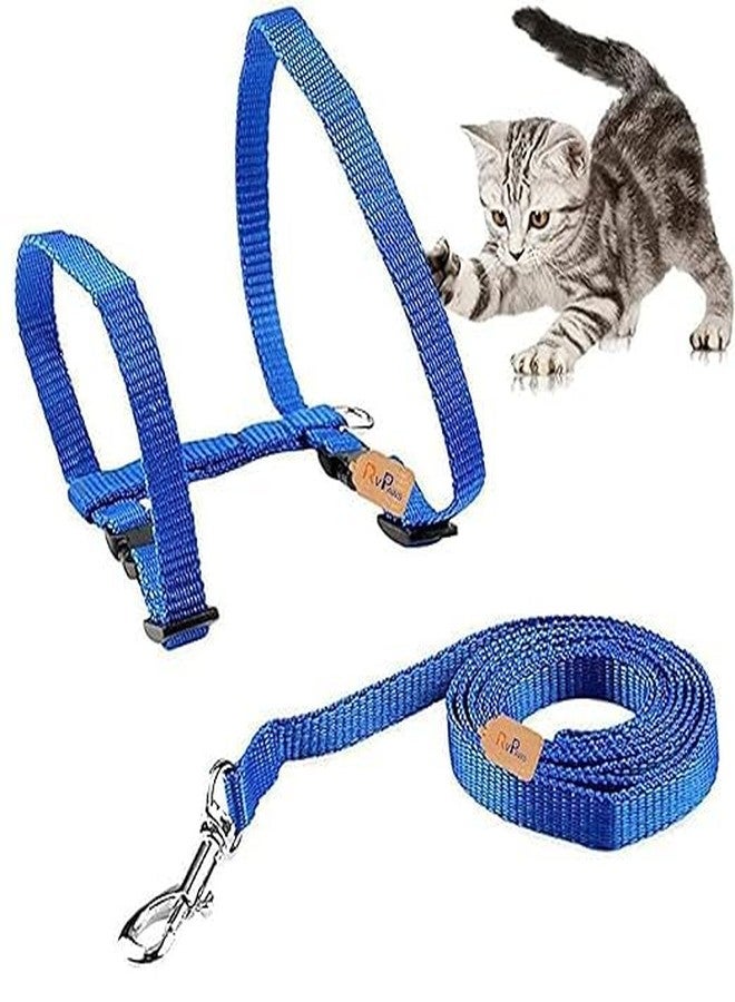 Pups&Pets Nylon Harness Strap Printed Collar with Leash and Adjustable Hook Body Harness Set for Cats and Kitten Outdoor Walking & Training (Color As Per Availability) - Image 3